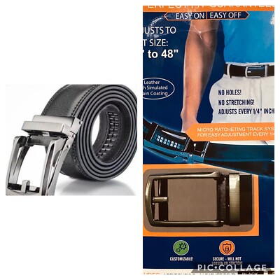Dress Casual BELT,Easy On,Easy Off,No Holes,Mechanical Teeth,1 1/4''wide,