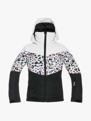 Roxy Girls Whist Insulated Snow Jacket - White/Black/Leopard - Size 16/XXL