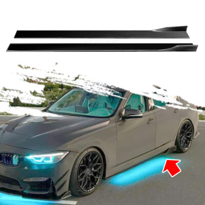 Side Skirt Extension Lip Body Kits Glossy Black For 3 series F10 F30 F80 M4 M5