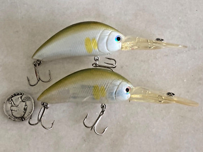 LOT 2 YO - ZURI MAX ACTION CRANKBAITS Deep Diver BASS LG Gold Shad RATTLE LURES