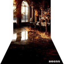 10'x20'CP Brown Vintage Lounge Scene Microfiber Fabric background backdrop SD255