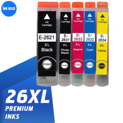 Tintenpatrone 26XL passend für Epson XP-510 XP-520 XP-600 XP-605 XP-610 XP-615 SET