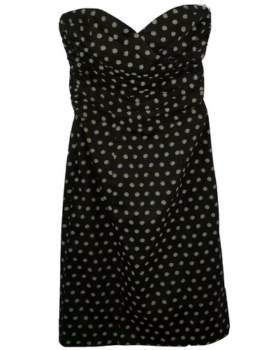 h&m polka dot mesh dress Ladies - Black/Polka Dot Ruched Mesh Dress - Size: XS