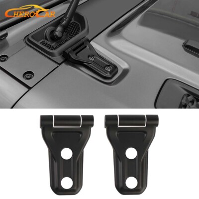 Matte Black Hood Hinge Cover Trim Decor Overlay For Jeep Wrangler JL JT 18-25