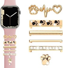 Watch Band Charms with Decorative Bling Rings Loops Compatible with A