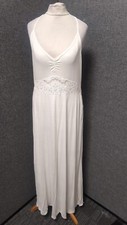 Resort lace Insert Maxi Cover Up Dress White UK 14 LN053 HH 01