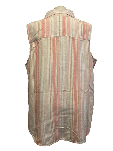 TIME AND TRU CAMICIA SMANICATA CON BOTTONI STRISCIA CAMPANA CORALLO Tg 3XL* - Foto 5 di 10