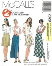 McCall's 2029 TWO HOUR SKIRT, A-Line & Bias Skirts 2 Lengths Sz 8-12 UNCUT