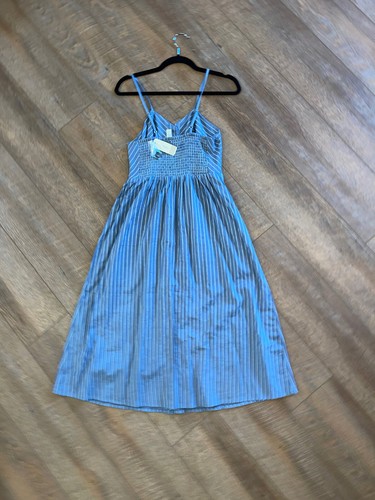 Vestido con correa de espagueti Midi japonés con botones 2 bolsillos 100 % algodón mediano nuevo con etiquetas - Imagen 7 de 14