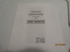 early Herz 1911? Type h and M magneto tips and care manual
