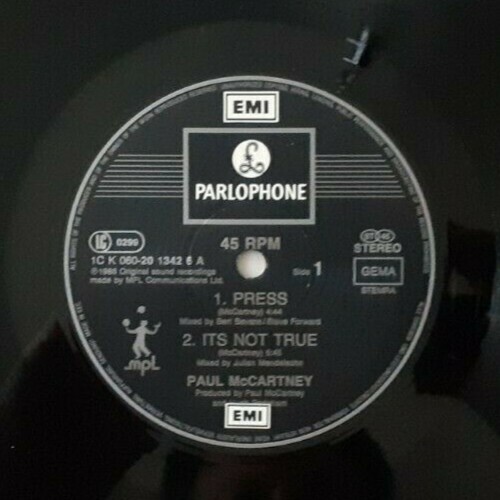 Paul McCartney - Press - 12" RARE European Import - K 060-20 1342 6 - EX - Picture 4 of 5