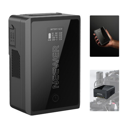 NEEWER Mini V Mount Battery with D Tap/USB C/USB A/BP/Dual DC Ports/OLED Screen