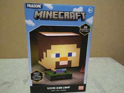 Paladone Minecraft Steve Icon Lamp w/ Night Light Setting 3 Brightness Levels