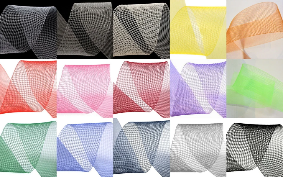 1m Versteifungsband 5cm breit Fascinator Dekonetz Formband Crinoline Tüll fein