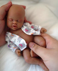 Lifelike Mini Reborn Doll Micro Preemie Full Body Silicone Black African America