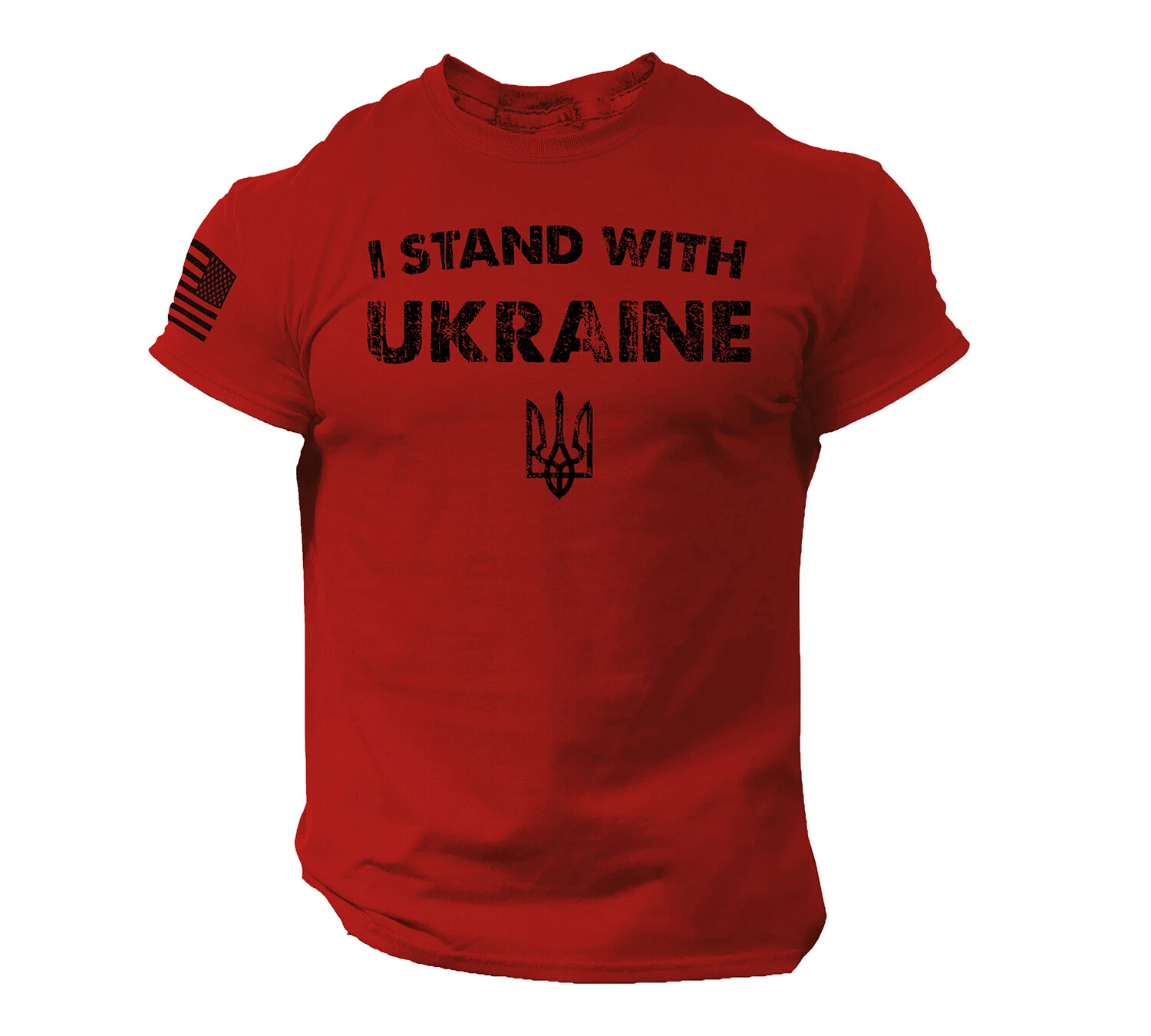 I Stand With Ukraine 3D T Shirt American Flag Ukrainian Support