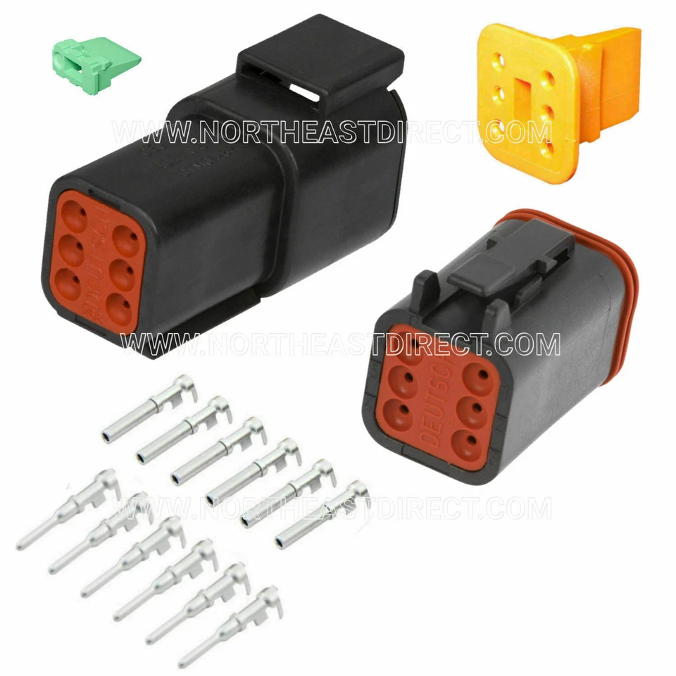 6 Pin Black Deutsch DT04-6P DT06-6S waterproof electrical connector kit