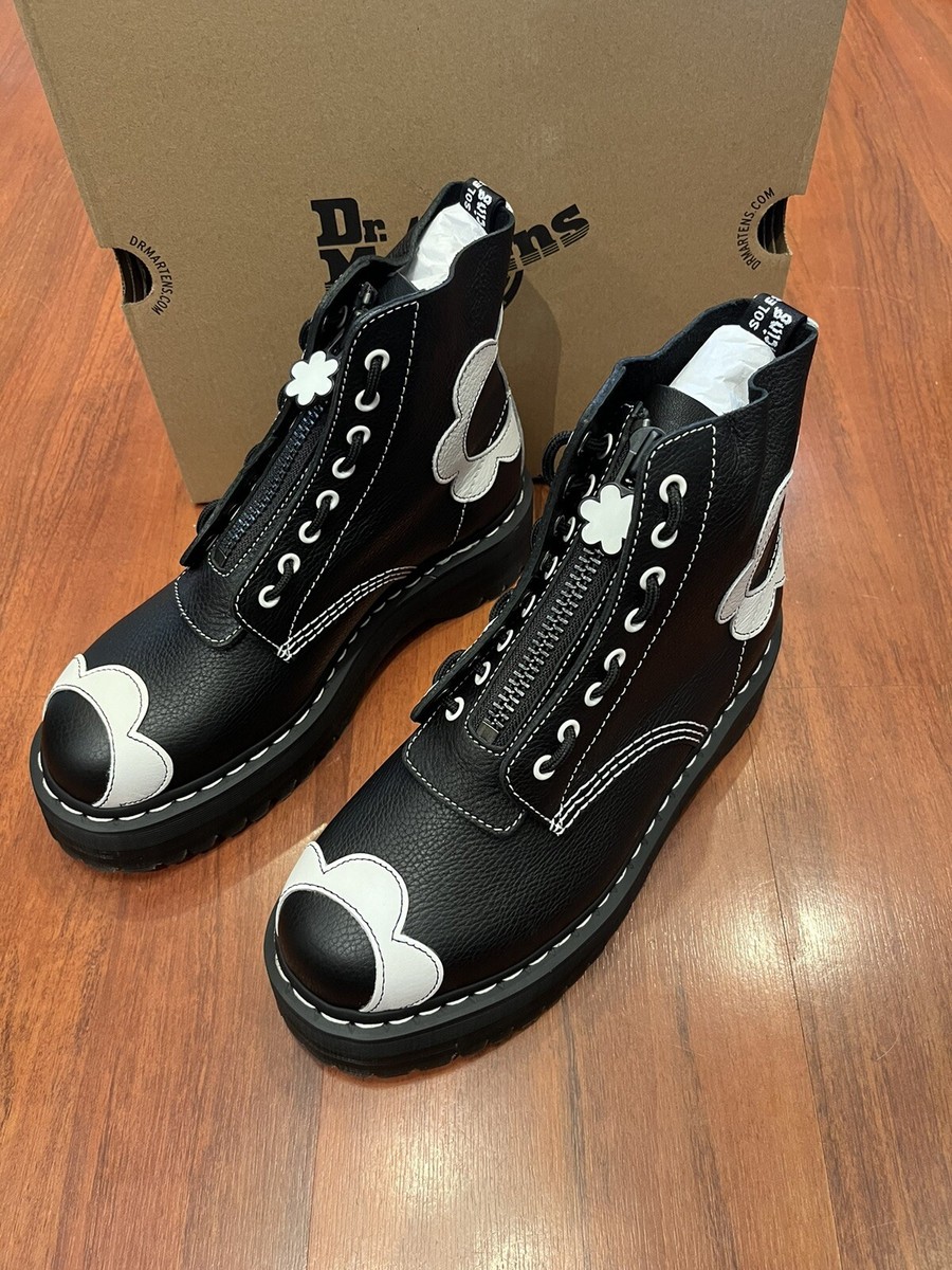 DR. MARTENS SINCLAIR FLOWER PISA LEATHER PLATFORM BOOTS MSRP$270
