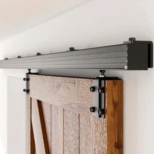 6/6.6/8/10FT Box Rail Hardware Heavy Duty Sliding Barn Door Track Wall Mount Kit