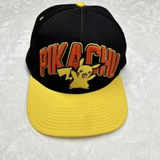Pokemon Pikachu Original Snapback Hat Black  Yellow embroidered Adjustable Red