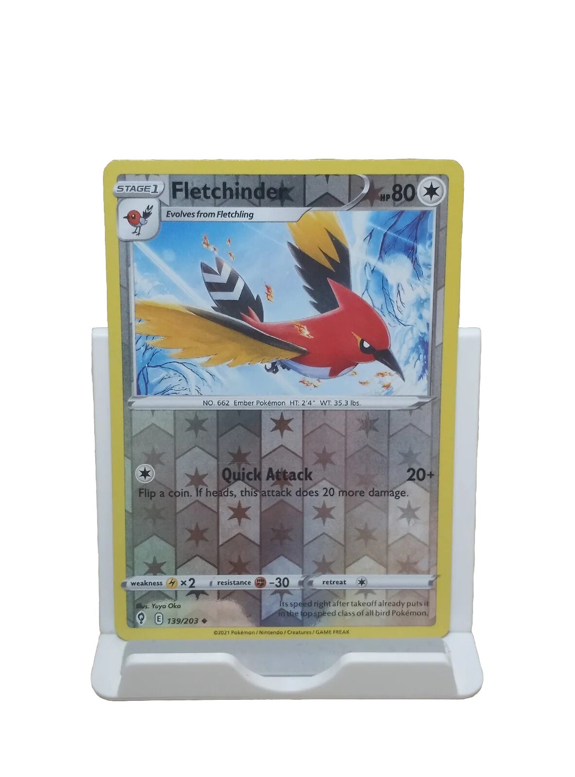 Fletchinder 139/203 Evolving Skies Reverse Holo Pokemon TCG Card
