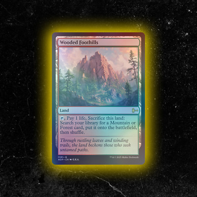 FOIL - Wooded Foothills - Custom Magic: The Gathering Card - High-Quality