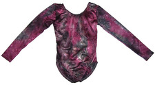 Motionwear Leotard LS Bodysuit Gymnastics Embedded Flowers  2102 New Girl M 6 7