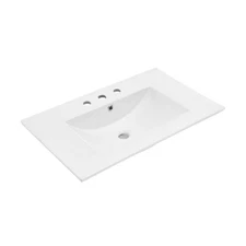 Swiss Madison 30" W x 18.5" D 3-Hole Centerset Ceramic Vanity Top Glossy White
