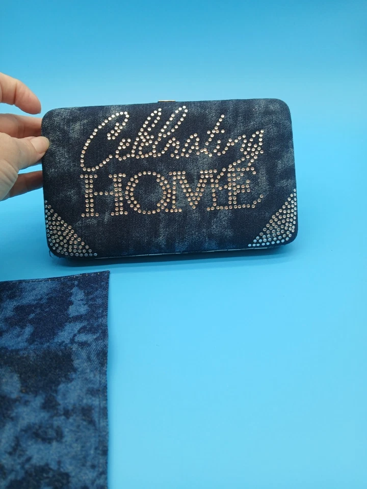 Montana West Rhinestone & Denim Wallet with Gingham Bath & Body Cream - Image 3 of 4