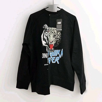 Onitsuka Tiger Graphic Sweatshirt Small Colorblock Tiger Logo Crewneck NWT