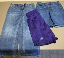 3 Pc Lot Boys Size 8 LandsEnd Jeans Children s Place Denim Shorts Russell Shorts