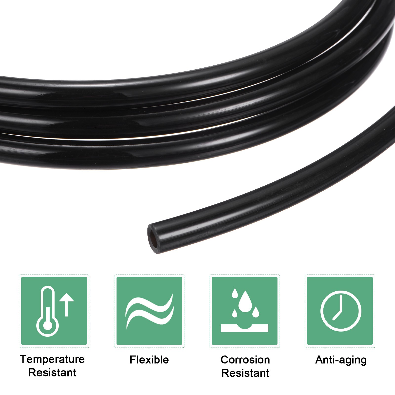 Tubing Carburetor Fuel Vent Line 5mmx8mmx3m Polyurethane Gas Oil Tube Black