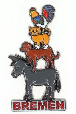 Kühlschrankmagnet Bremen 3D - Magnet Souvenir Metall - Stadtmusikanten