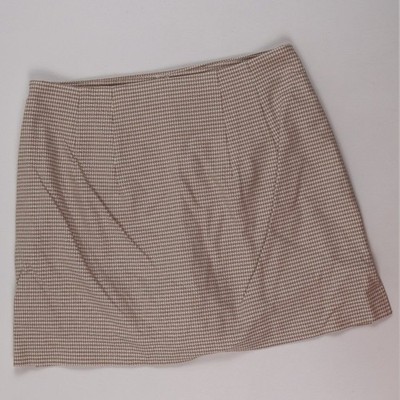 Express Skort Editor Houndstooth Tan White 4 NWT
