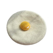 Manual Wool Egg Yolk Beret Lovely Gift for Winter Poached Egg Berets Cap Hat ...
