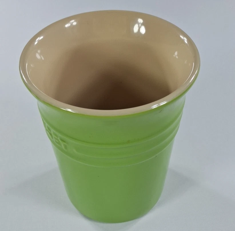 LE CREUSET LIME 绿色 UTENSIL CROCK 奶油内部经典品质 Upscale — 第 2/4 张图片
