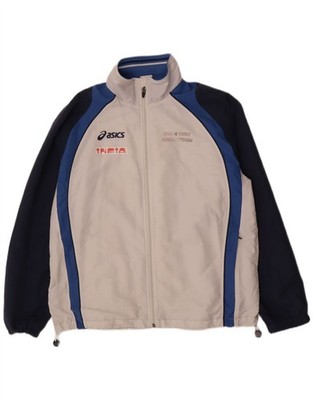 Asics Herren Graphic Windbreaker Jacke UK 40 Large Weiß Colourblock IW15