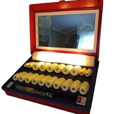 Clairol Kindness Deluxe 20 Hot Rollers Lighted Mirror Hairsetter Clips Red READ