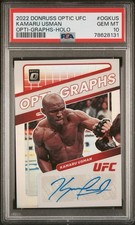 Kamaru Usman 2022 Panini Donruss Optic UFC Autograph auto Holo Psa 10 POP 1