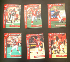 2000 KRAFT / COOP CALGARY STAMPEDERS CFL FOOTBALL 2 TEAM SETS OF 6, DICKENSON+