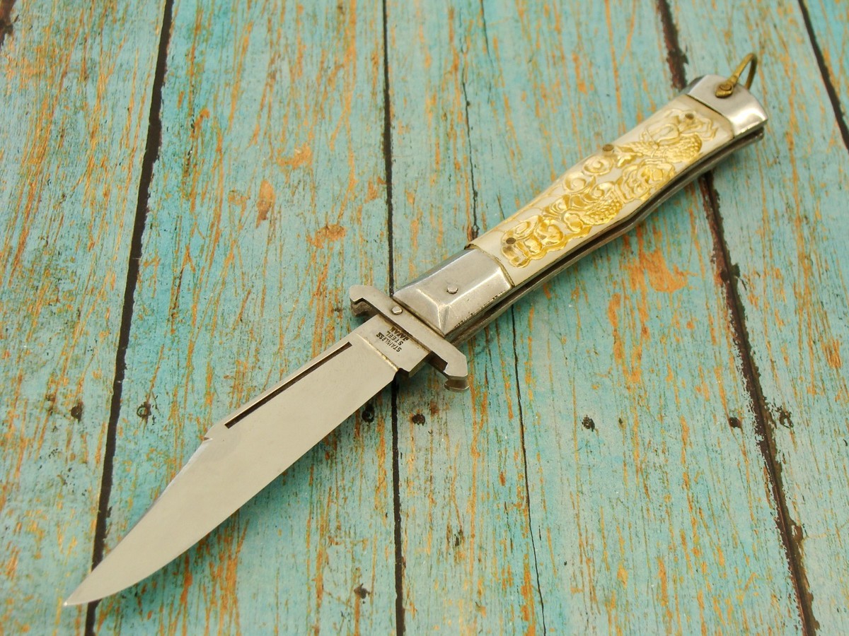 『送料無料！』ヴィンテージナイフ【美しい装飾！】 VINTAGE VALOR JAPAN 507 GOLD DRAGON FOIL FOLDING SWING GUARD