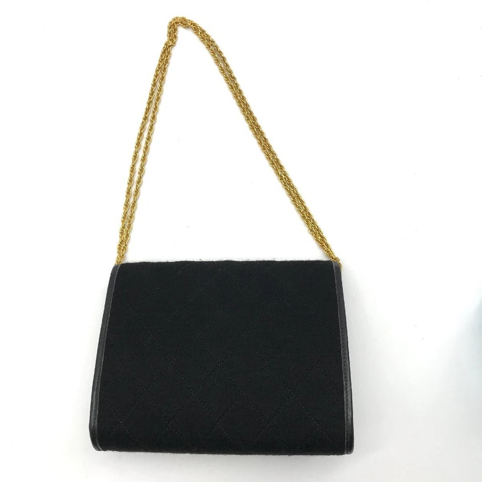 Bolso de Hombro Chanel Coco Mark Mini Matelass Push Lock Algodón Jersey Cadena Excelente Foto 2 de 4