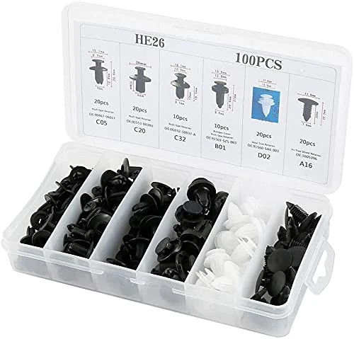 Juego de 100 clips de retención tipo empuje forro guardabarros parachoques caja para sujetador Dodge Foto 2 de 4