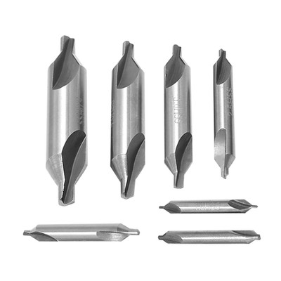 7PCS Center Drill Bits Set M2 HSS Centering Starter Drill Bit 60-Degree Counters