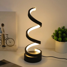 Table Lamps for Living Room,Modern Spiral Dimmable LED Table Lamp, Small Bedside