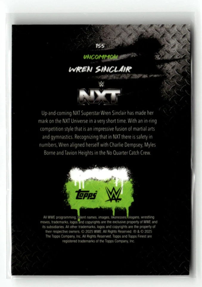 Wren Sinclair 2025 Topps Finest WWE Gold 21/25 Uncommon [kbs46 - Image 2 of 2