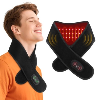 Nackenheizkissen mit Vibration, kabelloses beheizbares Wickel 660 nm rot L, schwarz 