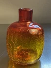 Nice* MCM BLENKO CRACKLE GLASS VASE OR CANDLE HOLDER VINTAGE 5.5" TALL