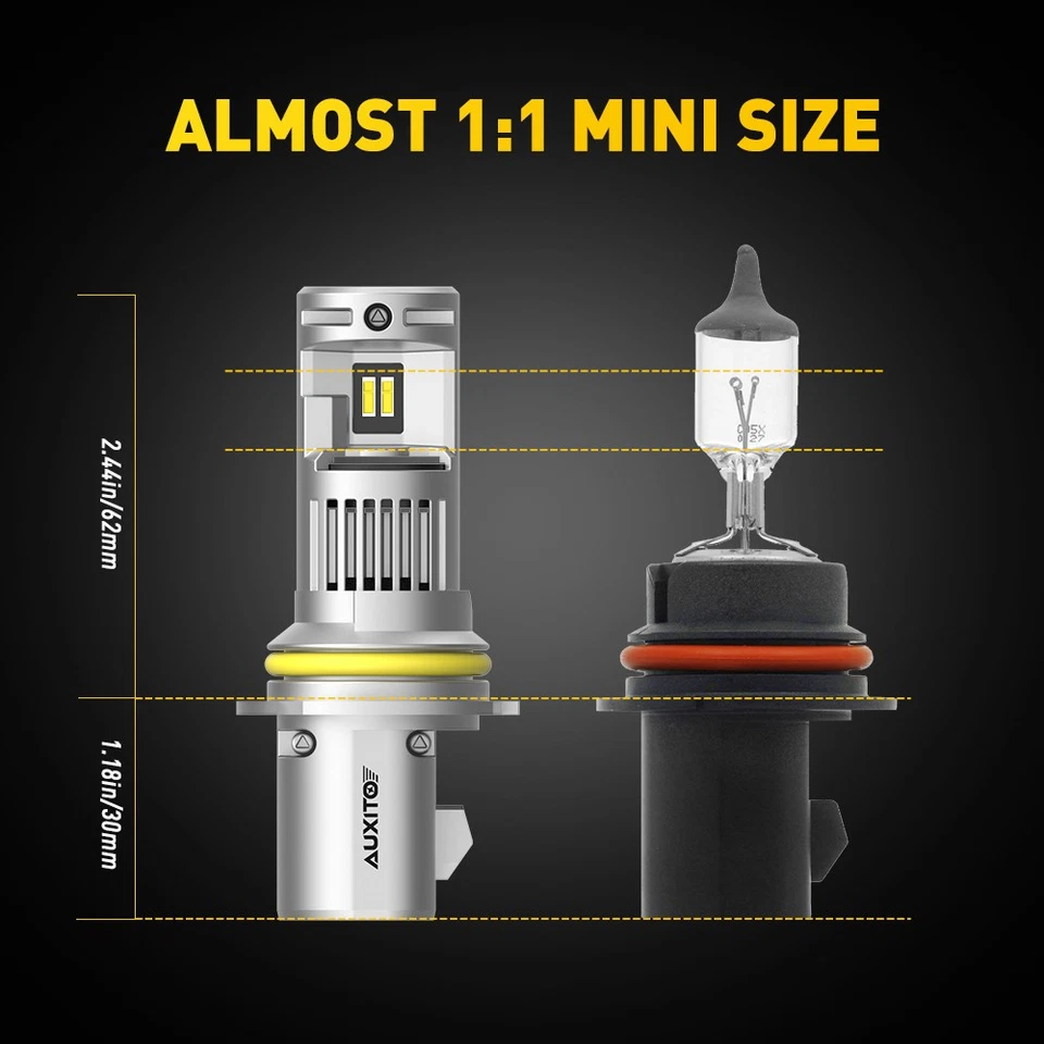 2PC HB1 9004 LED Headlight Bulb Hi Lo 7000LM 6000K White for Dodge Ram 1500 2500 Foto 3 de 4