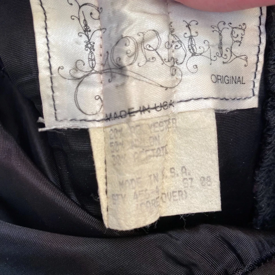 VTG Loralie 80s Prom Dress Sz 8 Black Tulle Bow Strapless Goth Holiday Party - Image 4 of 4